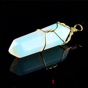 Opal pendant - Crystal Pendant - Bohemian Jewelry - Healing Stone - Unique